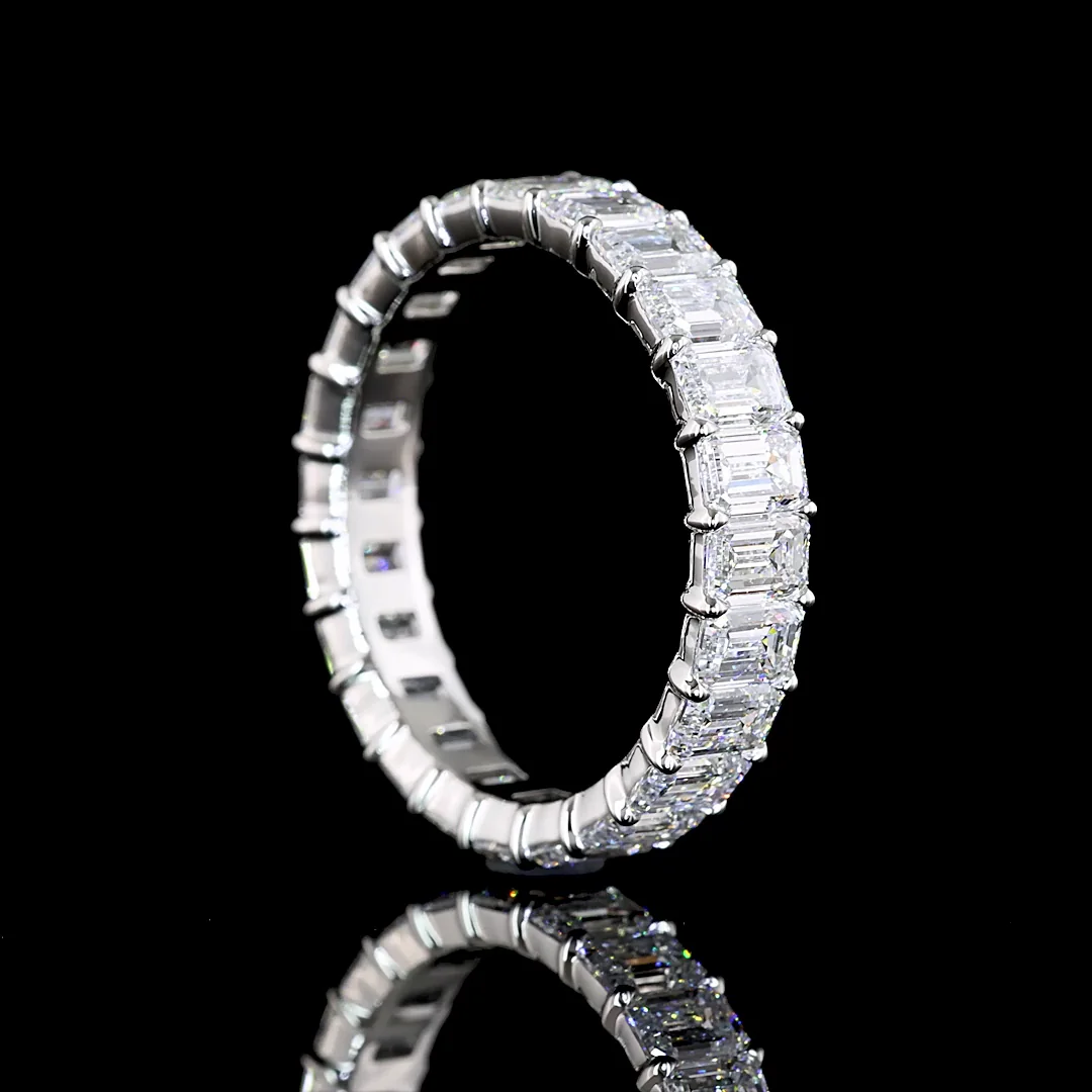 5.15 Cts Platinum Emerald Shape Eternity Band Eternity Band - Image 2