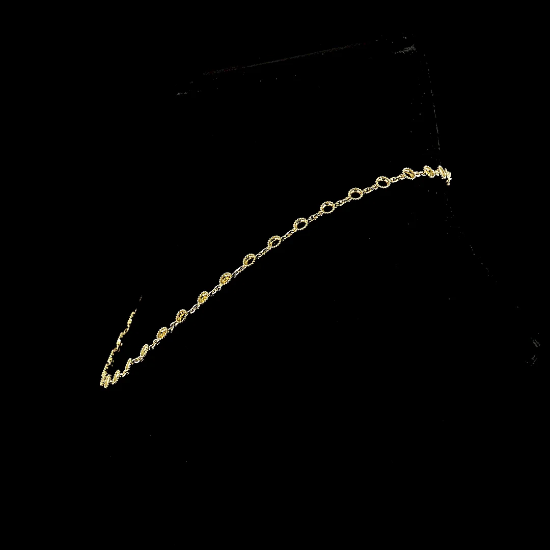0 Cts 14k Yellow Gold Shape Station Necklace - Image 2