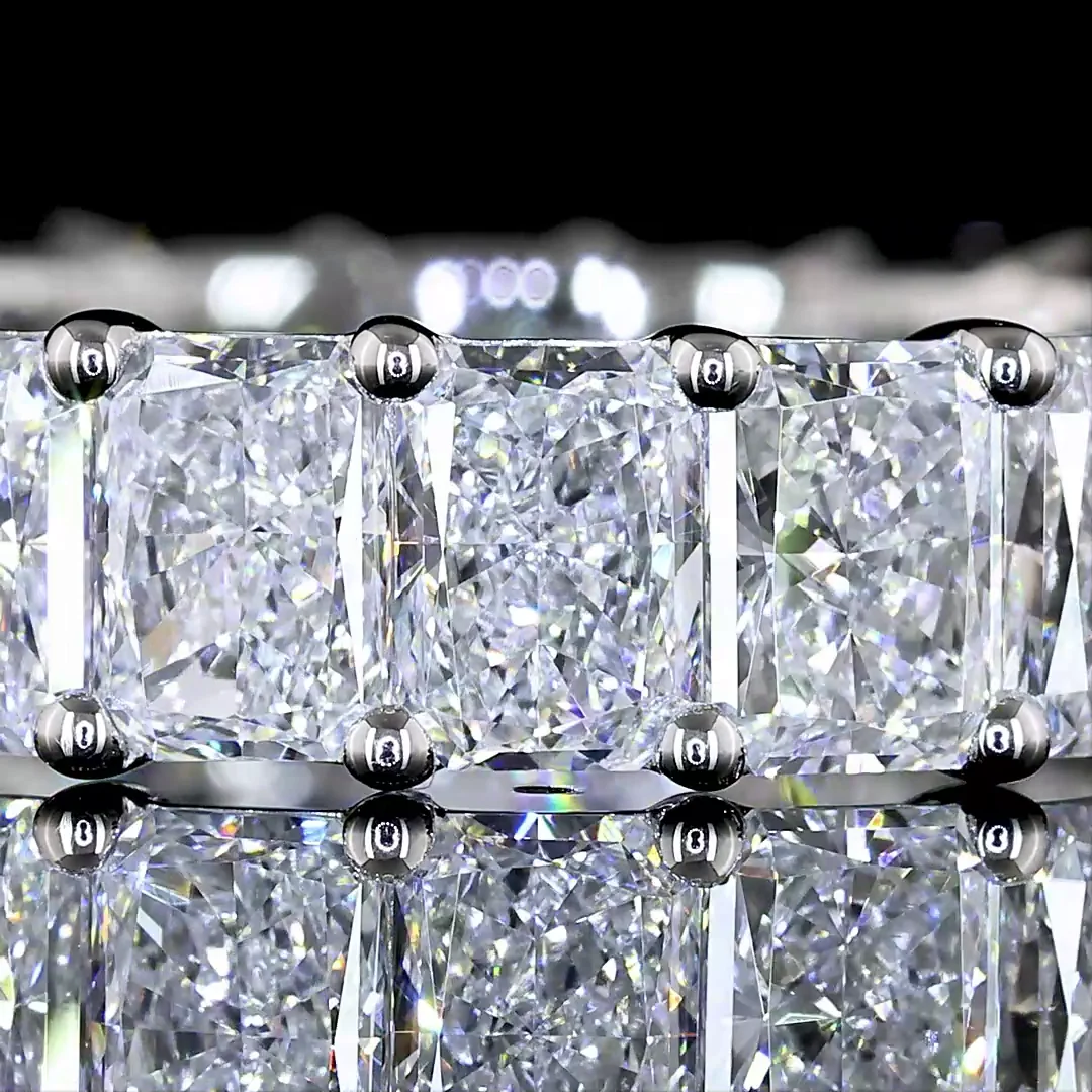 3.76 Cts Platinum Radiant Shape Eternity Band Eternity Band - Image 3