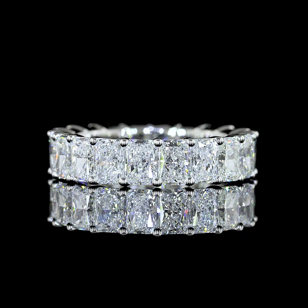 3.76 Cts Platinum Radiant Shape Eternity Band Eternity Band - Video