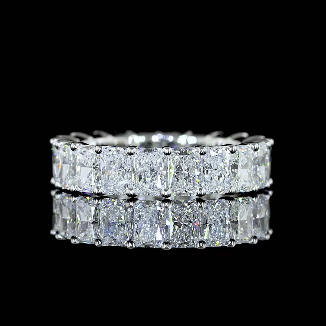 3.76 Cts Platinum Radiant Shape Eternity Band Eternity Band - Video