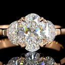 1.48 Cts 14k Rose Gold Oval Shape 3 Stones Ring - Image 3