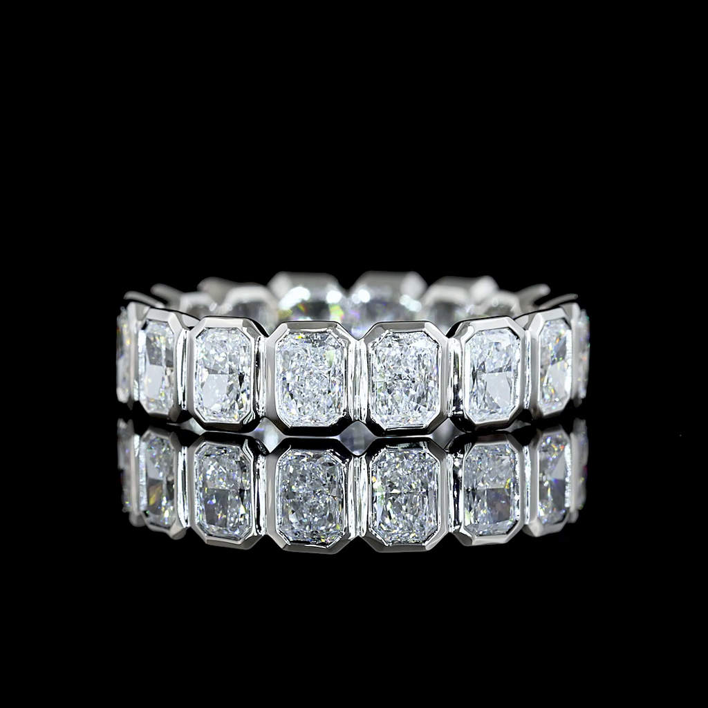 2.47 Cts Platinum Radiant Shape Eternity Band Eternity Band - Video