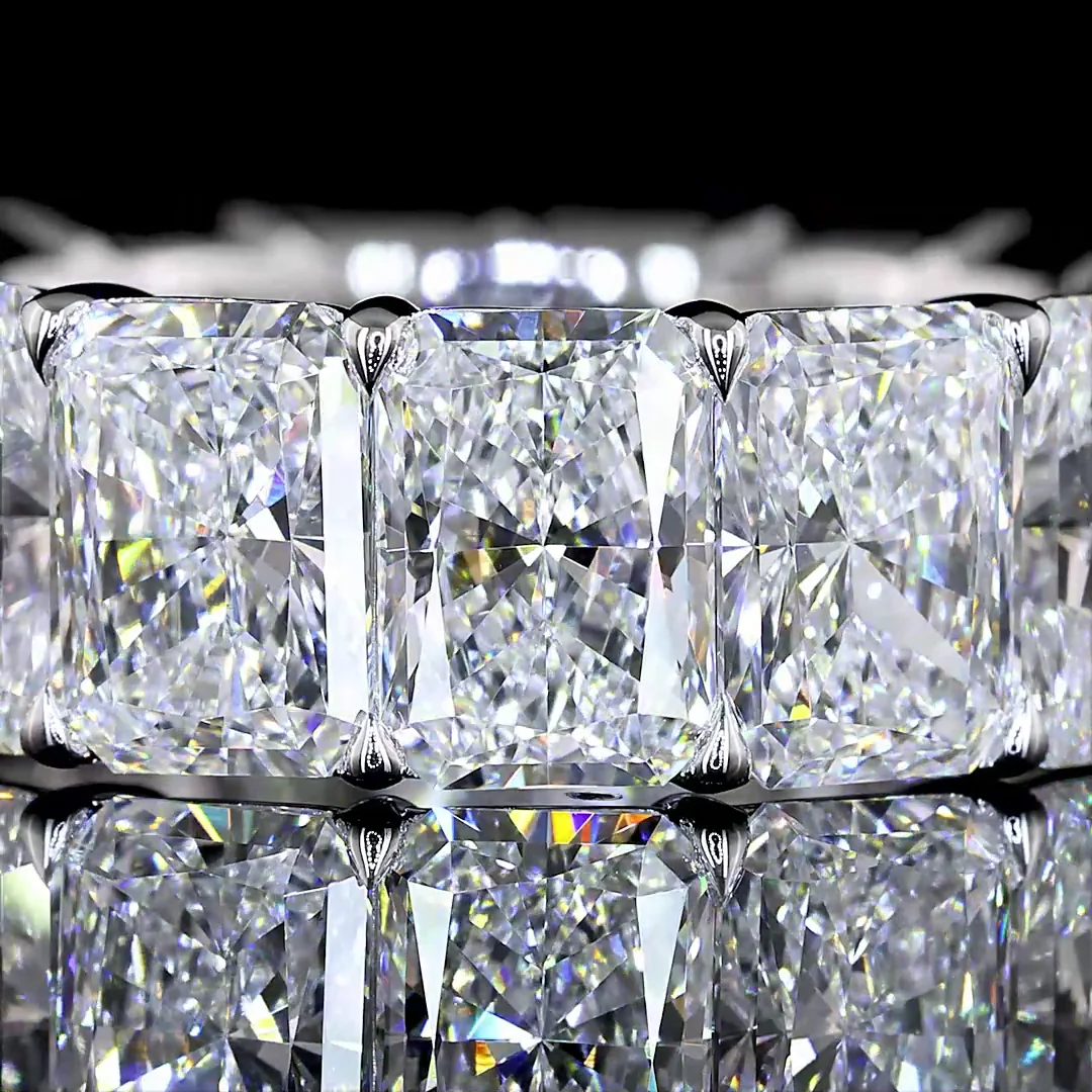 10.52 Cts 14k White Gold Radiant Shape Eternity Band Eternity Band - Image 3