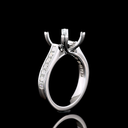 0.7 Cts 14k White Gold Shape Solitaire Diamond Shank Ring - Image 2