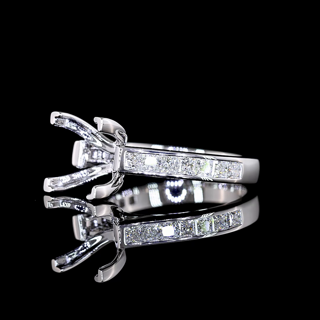 0.7 Cts 14k White Gold Shape Solitaire Diamond Shank Ring - Image 3
