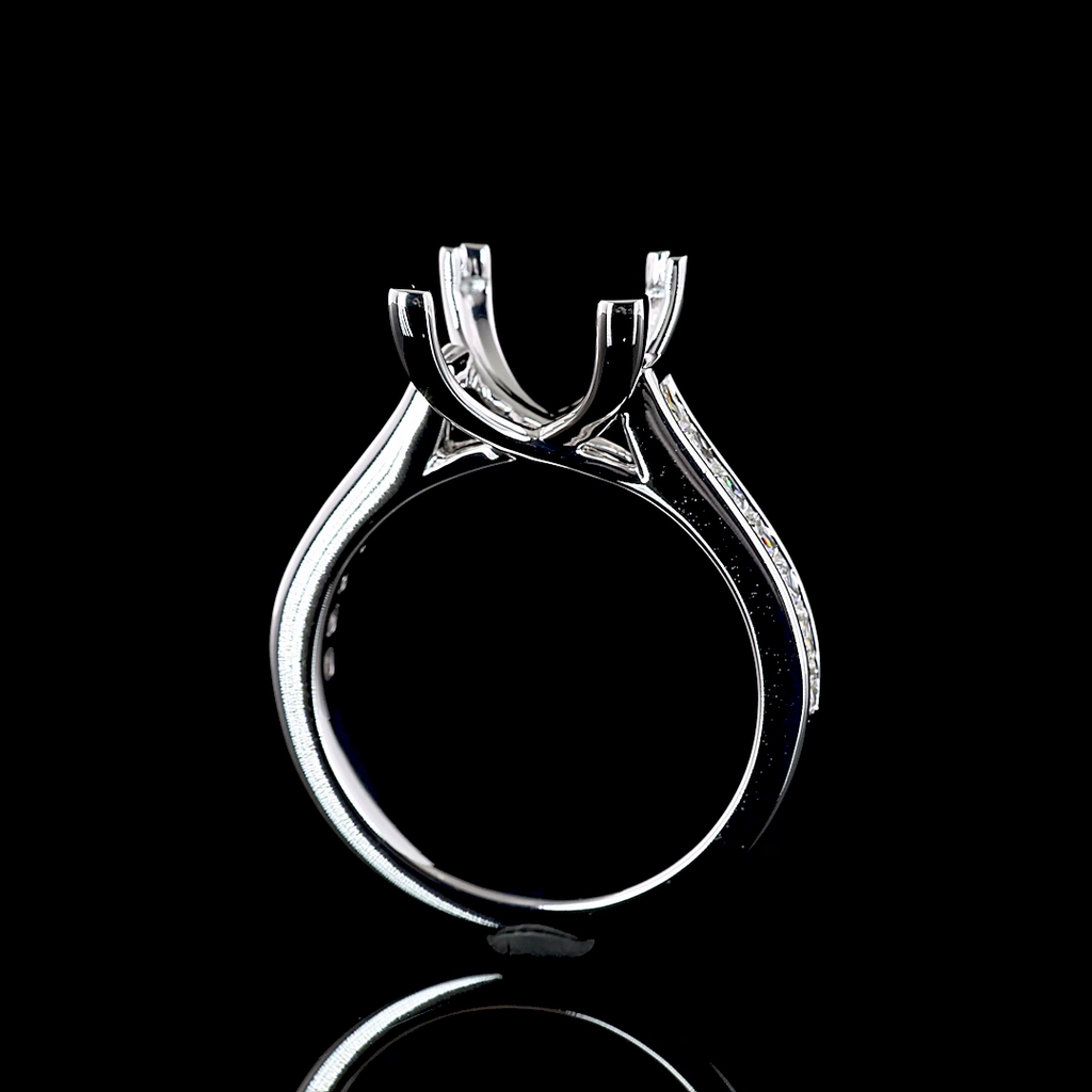 0.7 Cts 14k White Gold Shape Solitaire Diamond Shank Ring - Image 4