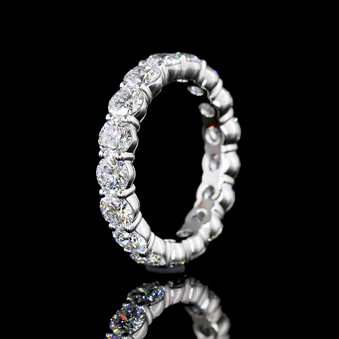 2.38 Cts Platinum Round Shape Eternity Band Eternity Band - Image 4