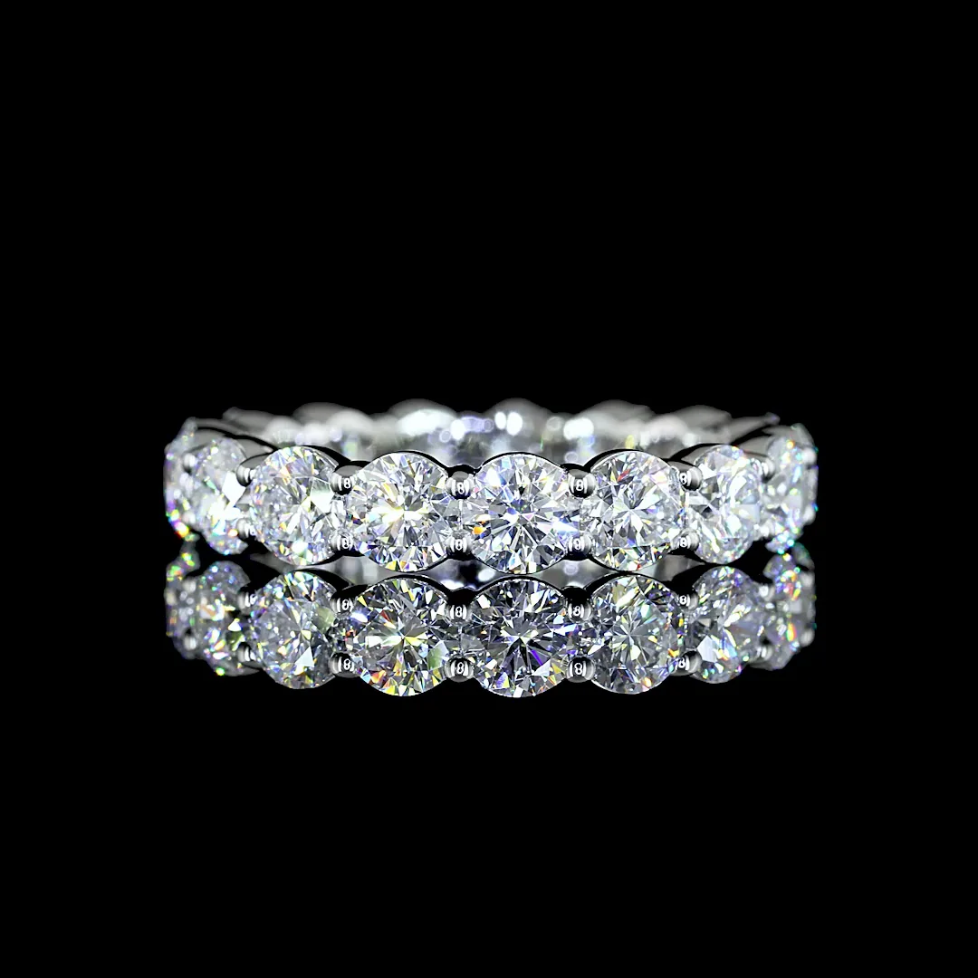 2.38 Cts Platinum Round Shape Eternity Band Eternity Band - Video
