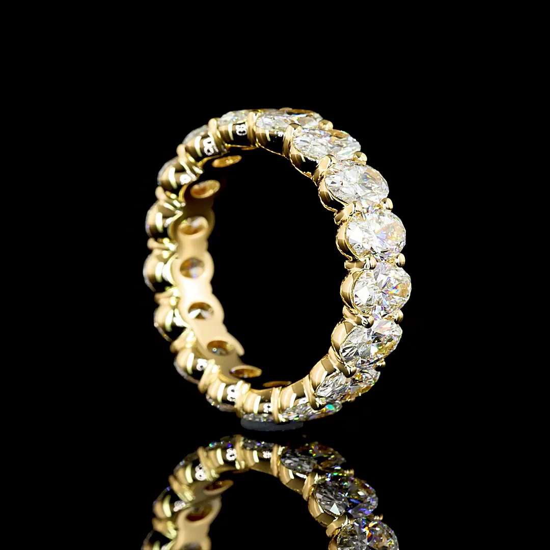 4.24 Cts 18k Yellow Gold Oval Shape Eternity Band Eternity Band - Image 2