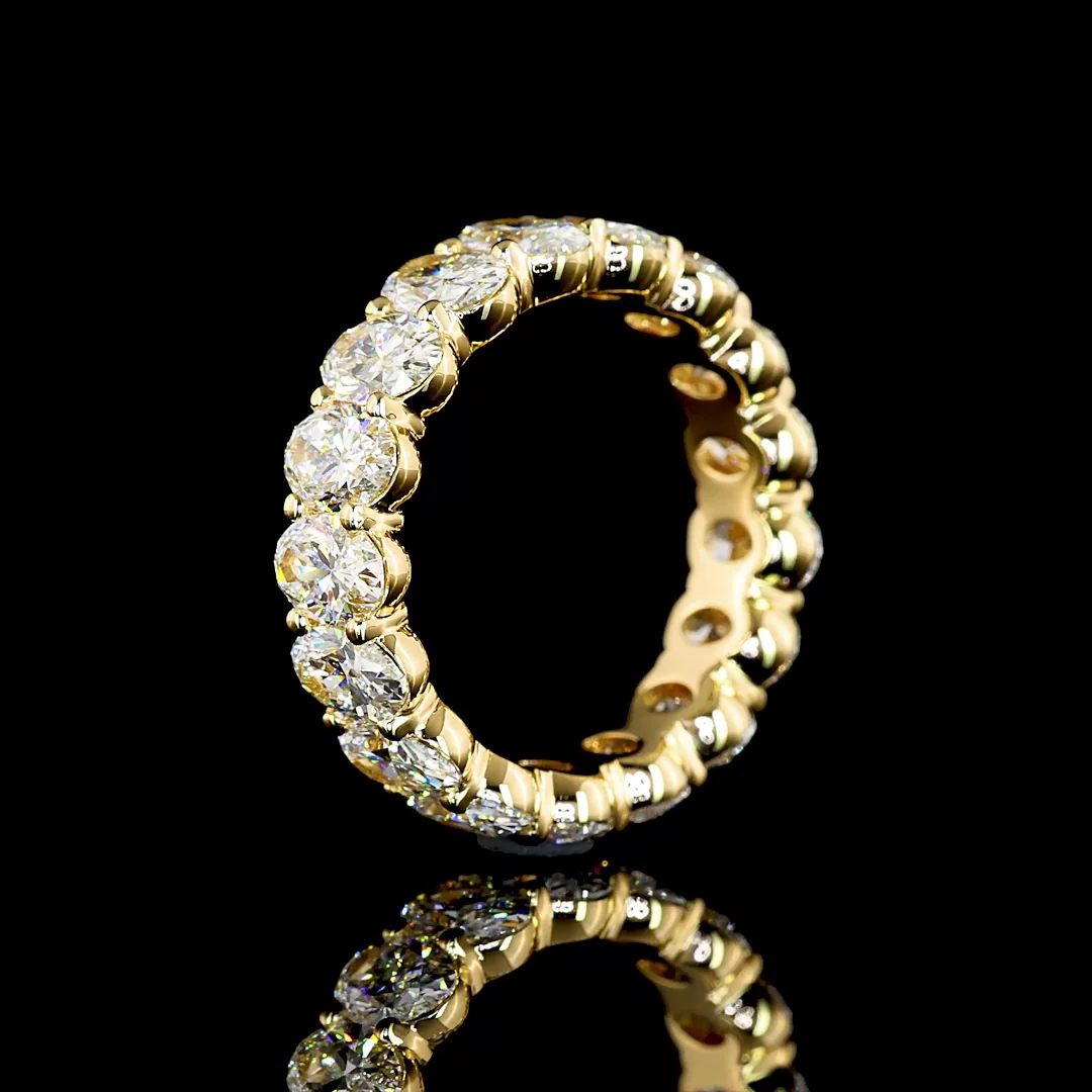 4.24 Cts 18k Yellow Gold Oval Shape Eternity Band Eternity Band - Image 4