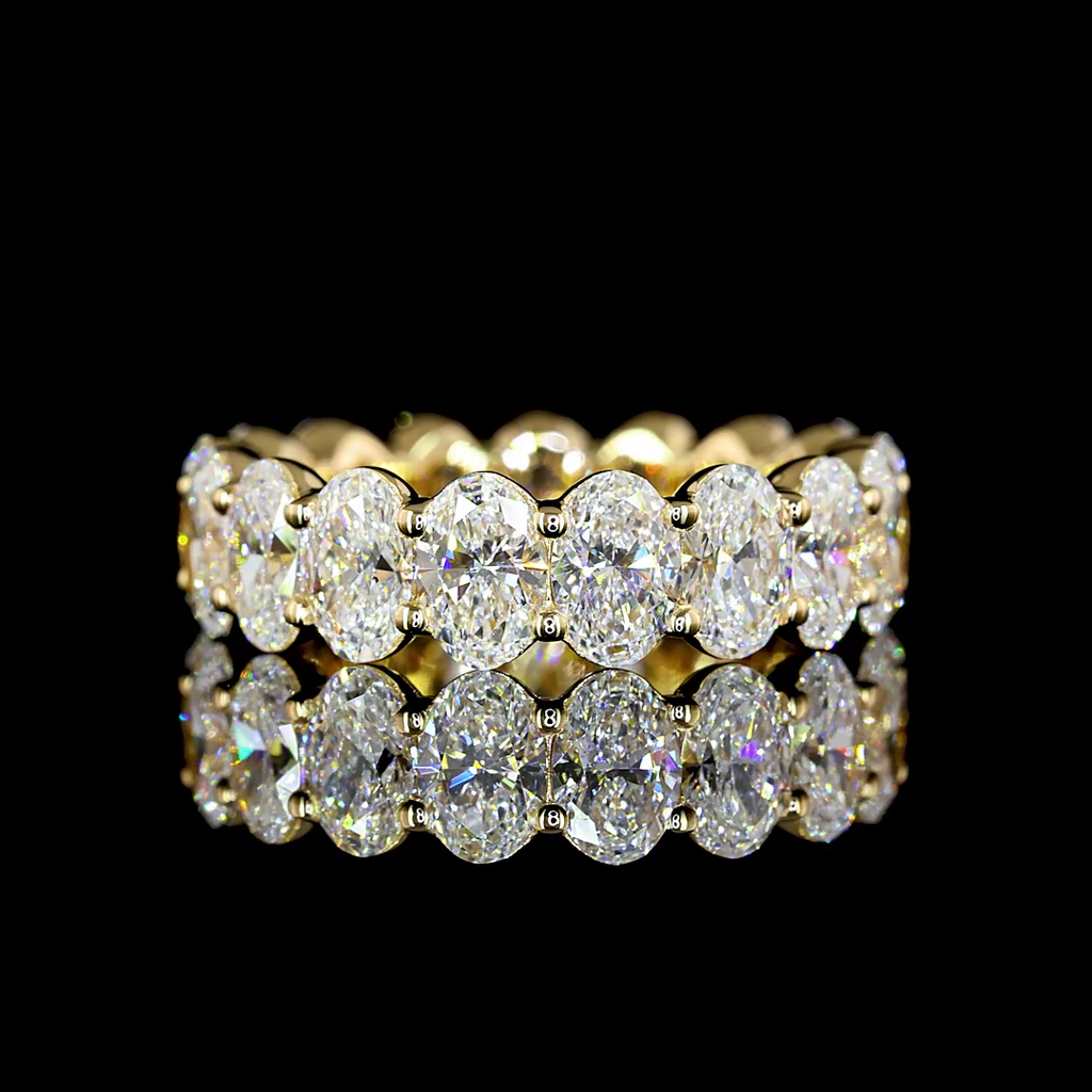 4.24 Cts 18k Yellow Gold Oval Shape Eternity Band Eternity Band - Video