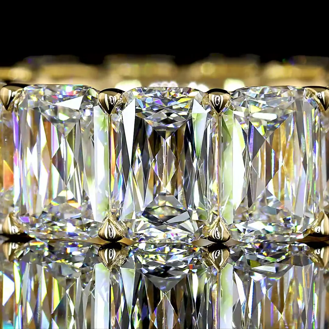 9.87 Cts 18k Yellow Gold Radiant Modified Shape Eternity Band Eternity Band - Image 3