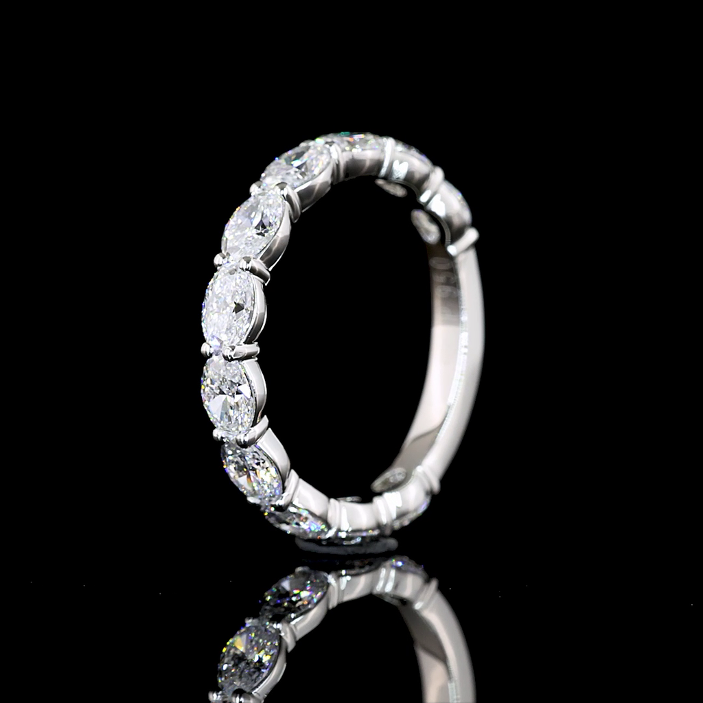 1.68 Cts Platinum Oval Shape 3/4 Band Eternity Band - Image 4