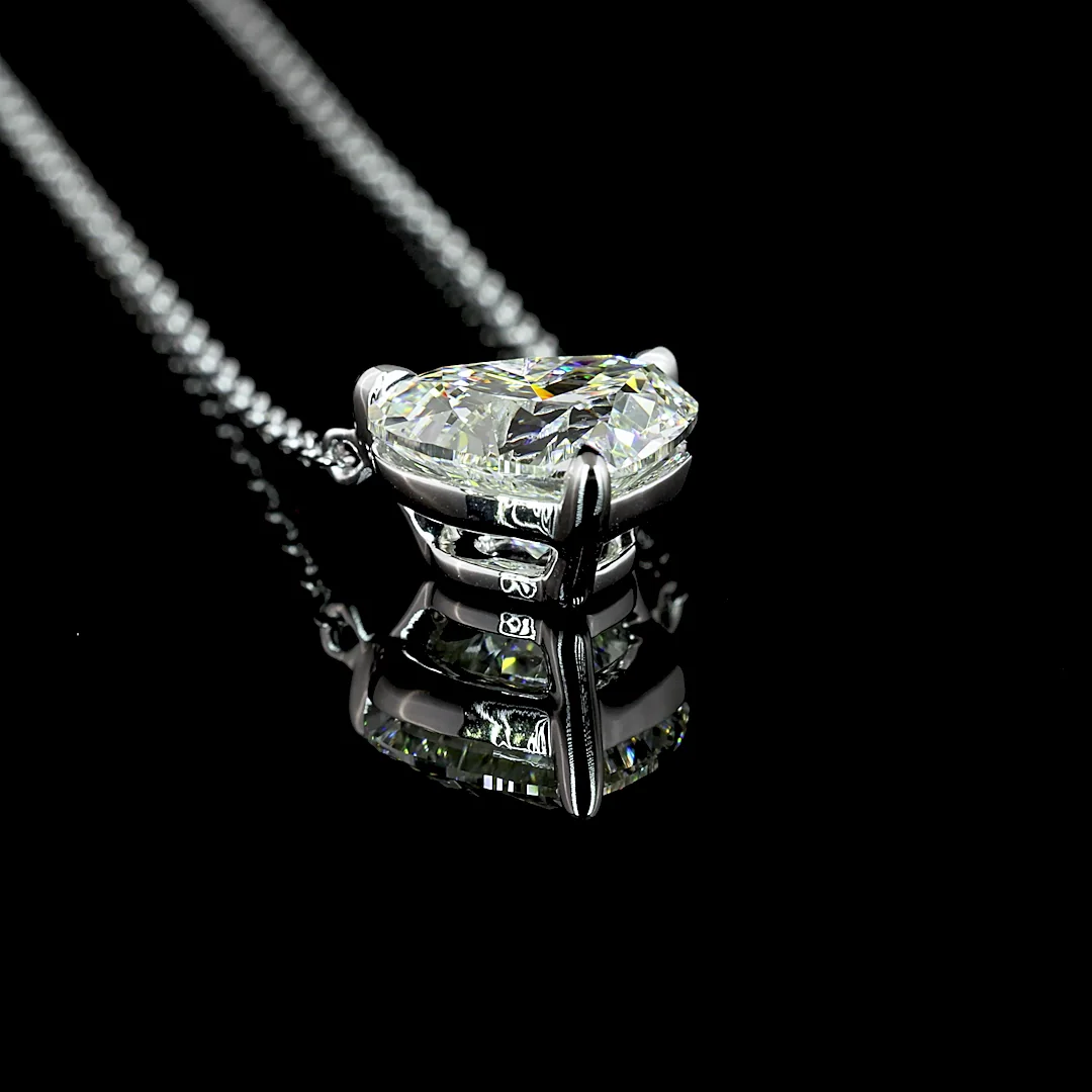 1.5 Cts 14k White Gold Heart Shape Solitaire Pendant - Image 2