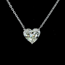 1.5 Cts 14k White Gold Heart Shape Solitaire Pendant - Image 3