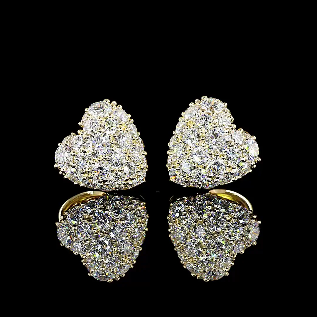 3.35 Cts 14k Yellow Gold Round Shape Special Earring - Video