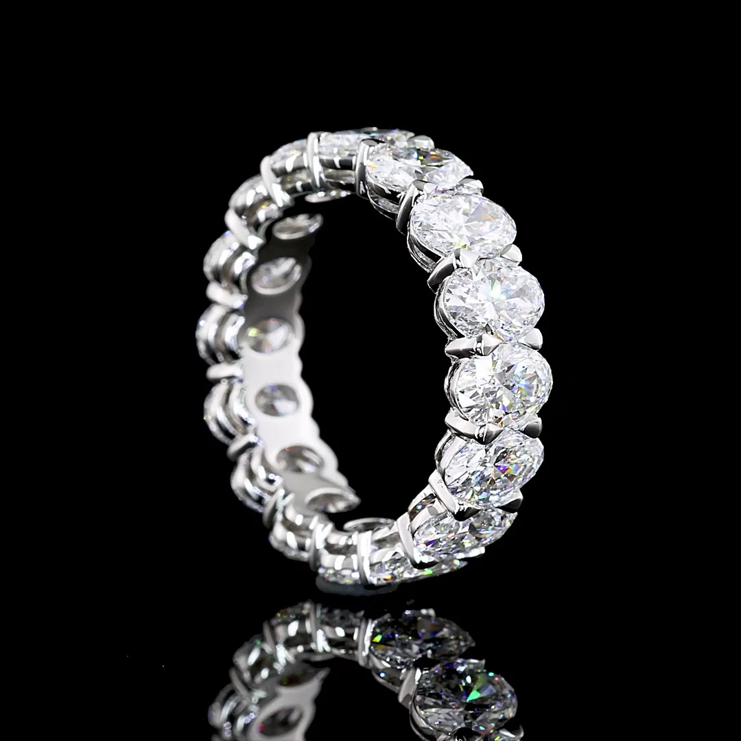 5.22 Cts Platinum Oval Shape Eternity Band Eternity Band - Image 2