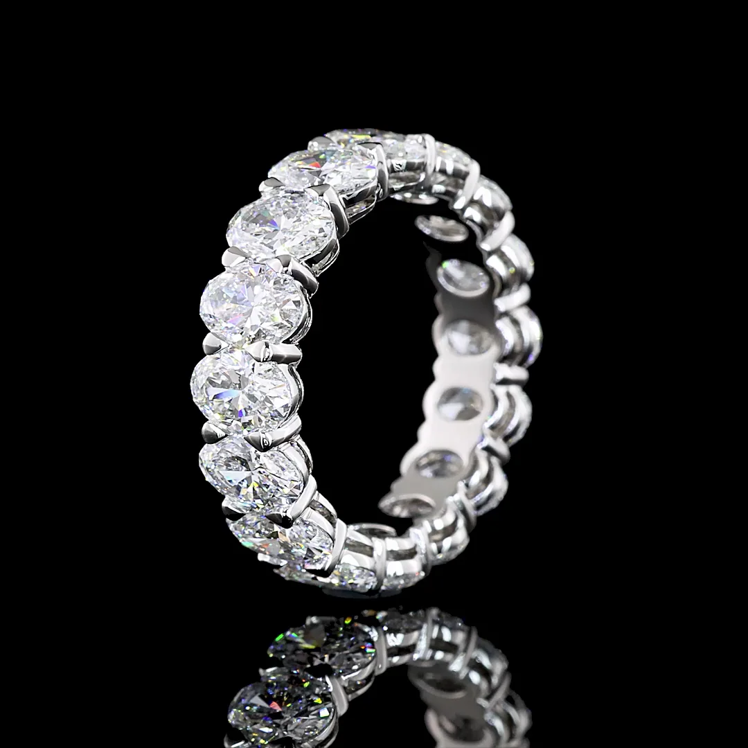 5.22 Cts Platinum Oval Shape Eternity Band Eternity Band - Image 4