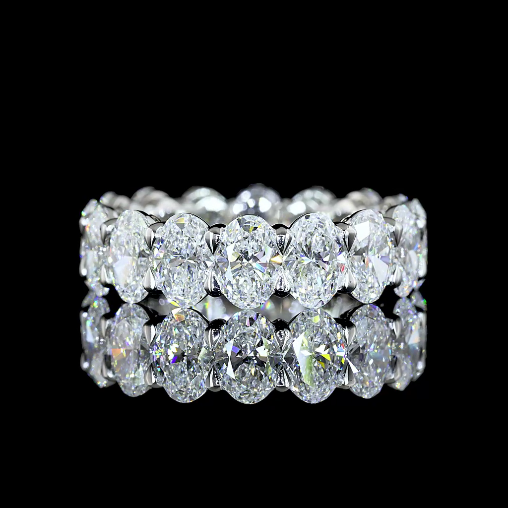 5.22 Cts Platinum Oval Shape Eternity Band Eternity Band - Video