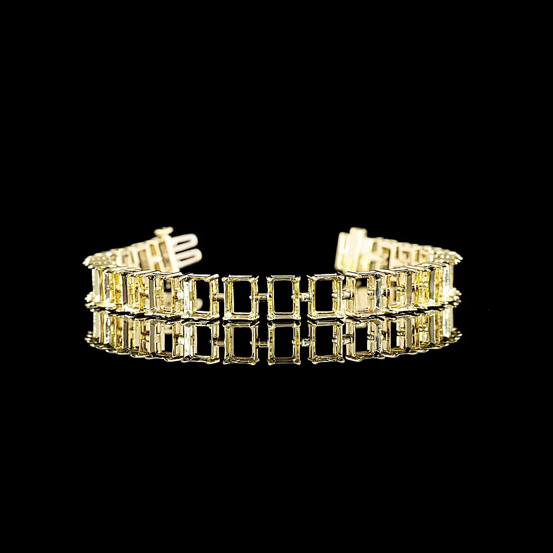 0 Cts 14k Yellow Gold Shape Tennis Bracelet - Image 3