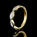 1.04 Cts 14k Yellow Gold Marquise Shape 5 Stones Eternity Band - Image 4