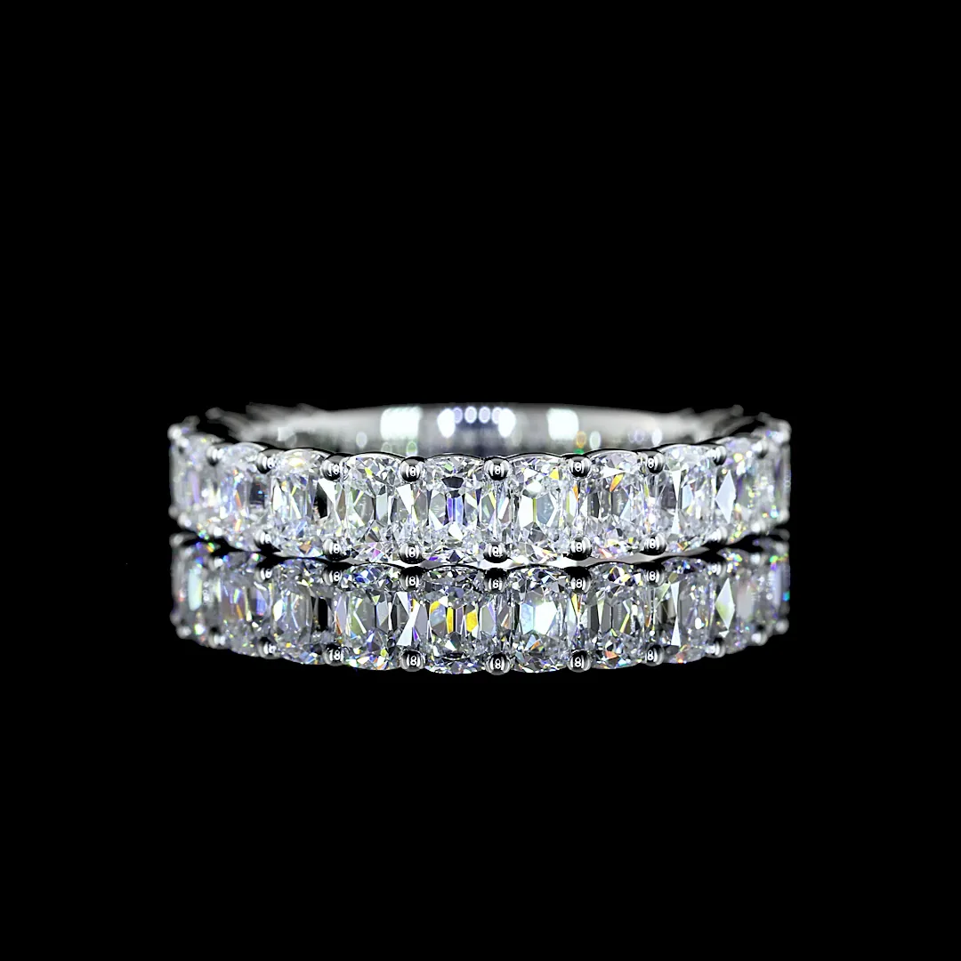 1.78 Cts Platinum Antique Cushion Shape 3/4 Band Eternity Band - Video