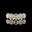1.53 Cts 14k Yellow Gold Asscher Shape 5 Stones Eternity Band - Video