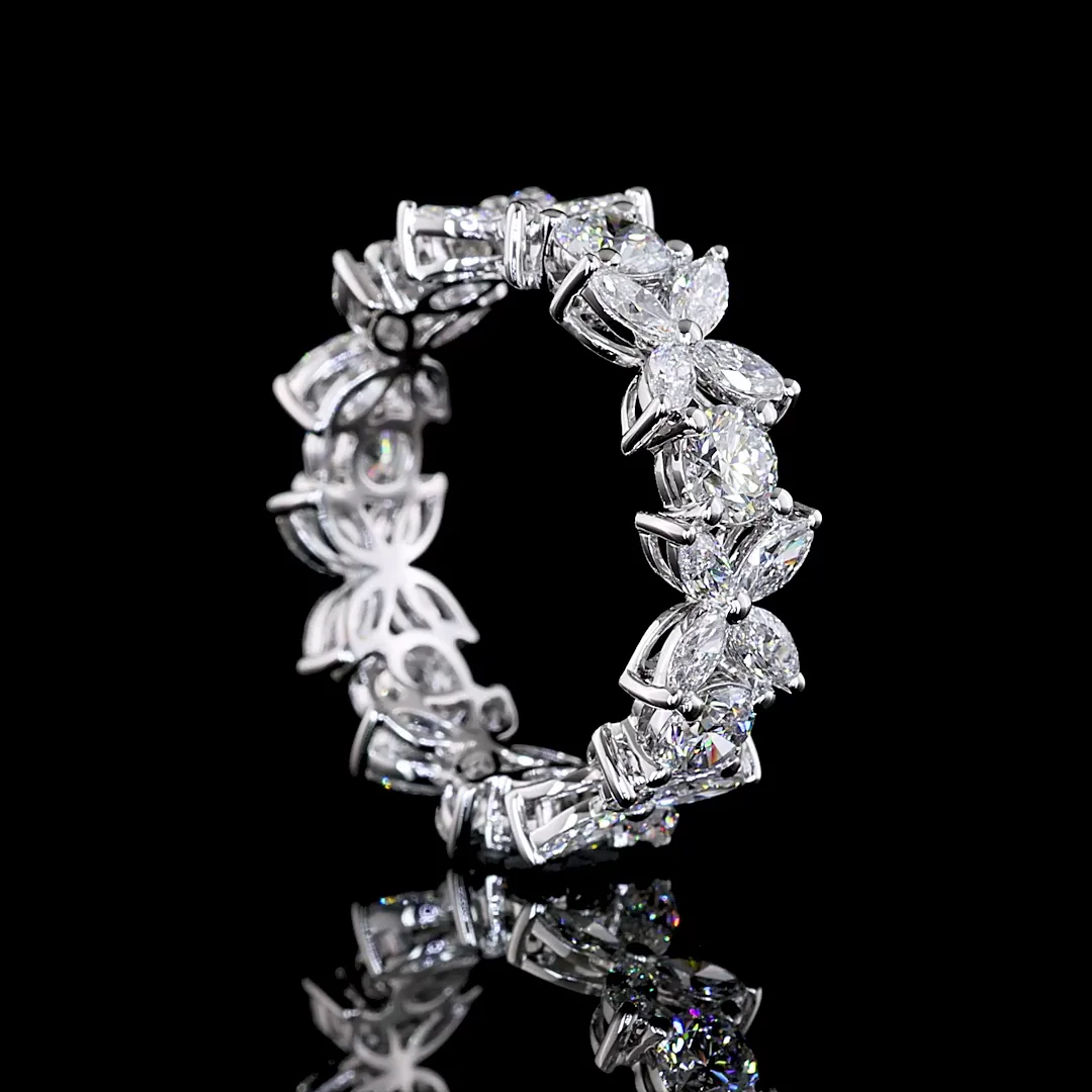 2 Cts 18k White Gold Mix Shape Eternity Band Eternity Band - Image 2