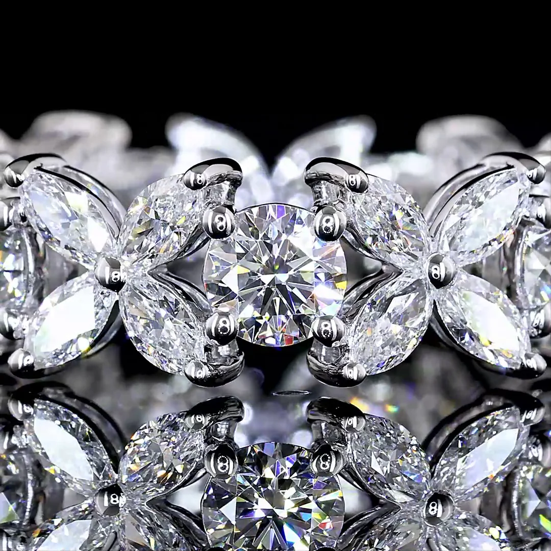 2 Cts 18k White Gold Mix Shape Eternity Band Eternity Band - Image 3