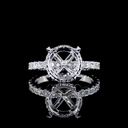 0.92 Cts 14k White Gold Shape Hidden Halo Ring - Image 3