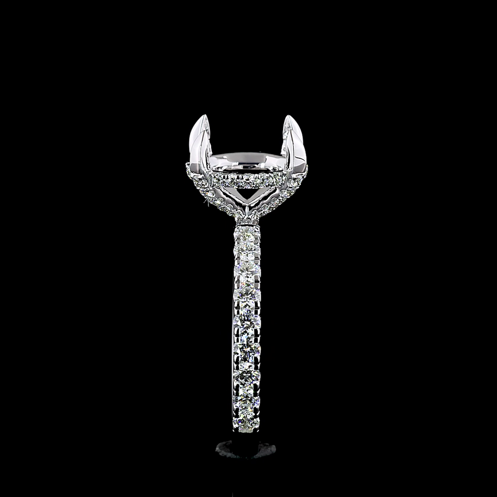 0.92 Cts 14k White Gold Shape Hidden Halo Ring - Image 4