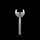 0.92 Cts 14k White Gold Shape Hidden Halo Ring - Image 4