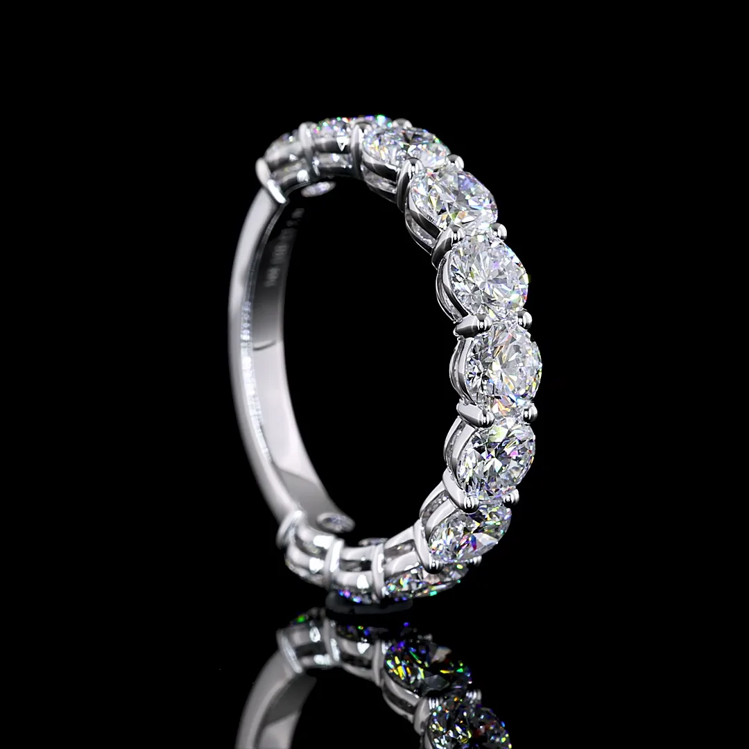 2.98 Cts 14k White Gold Round Shape 3/4 Band Eternity Band - Image 2