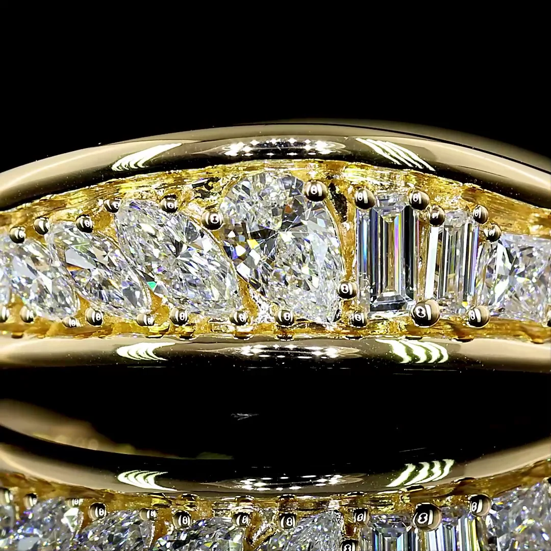 0.57 Cts 14k Yellow Gold Mix Shape Special Eternity Band - Image 3