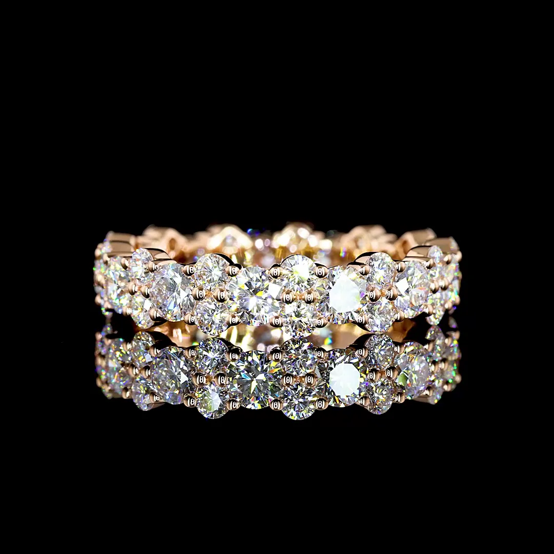 3.04 Cts 14k Rose Gold Round Shape Eternity Band Eternity Band - Video
