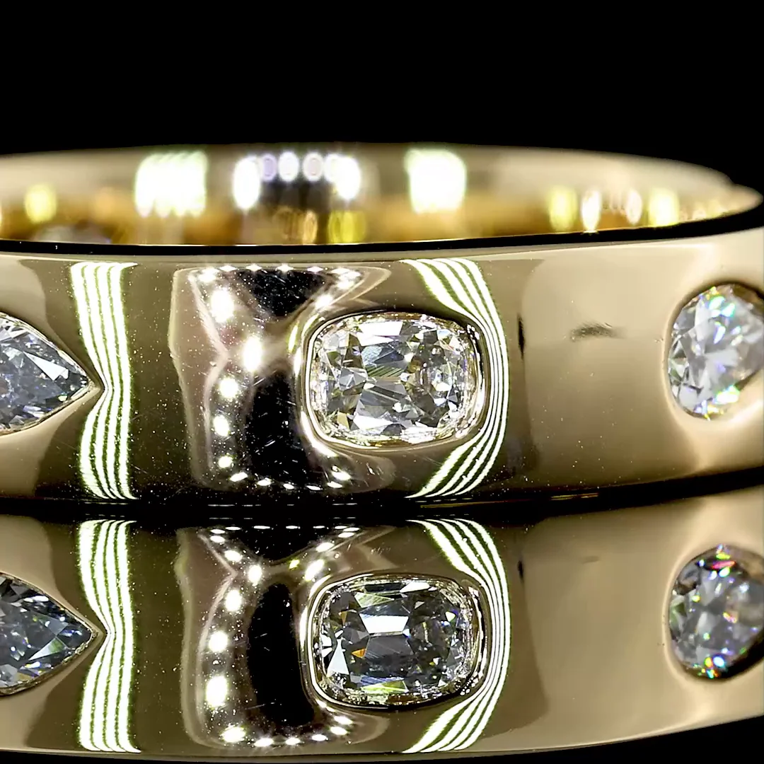 0.56 Cts 14k Yellow Gold Mix Shape Eternity Band Eternity Band - Image 3