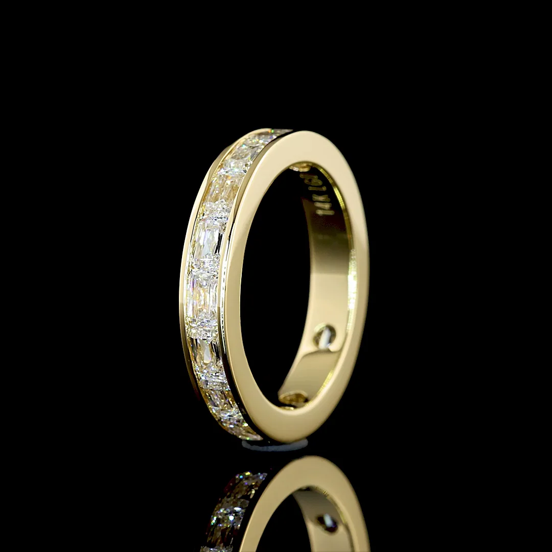 1.28 Cts 14k Yellow Gold Radiant Modified Shape Eternity Band Eternity Band - Image 4