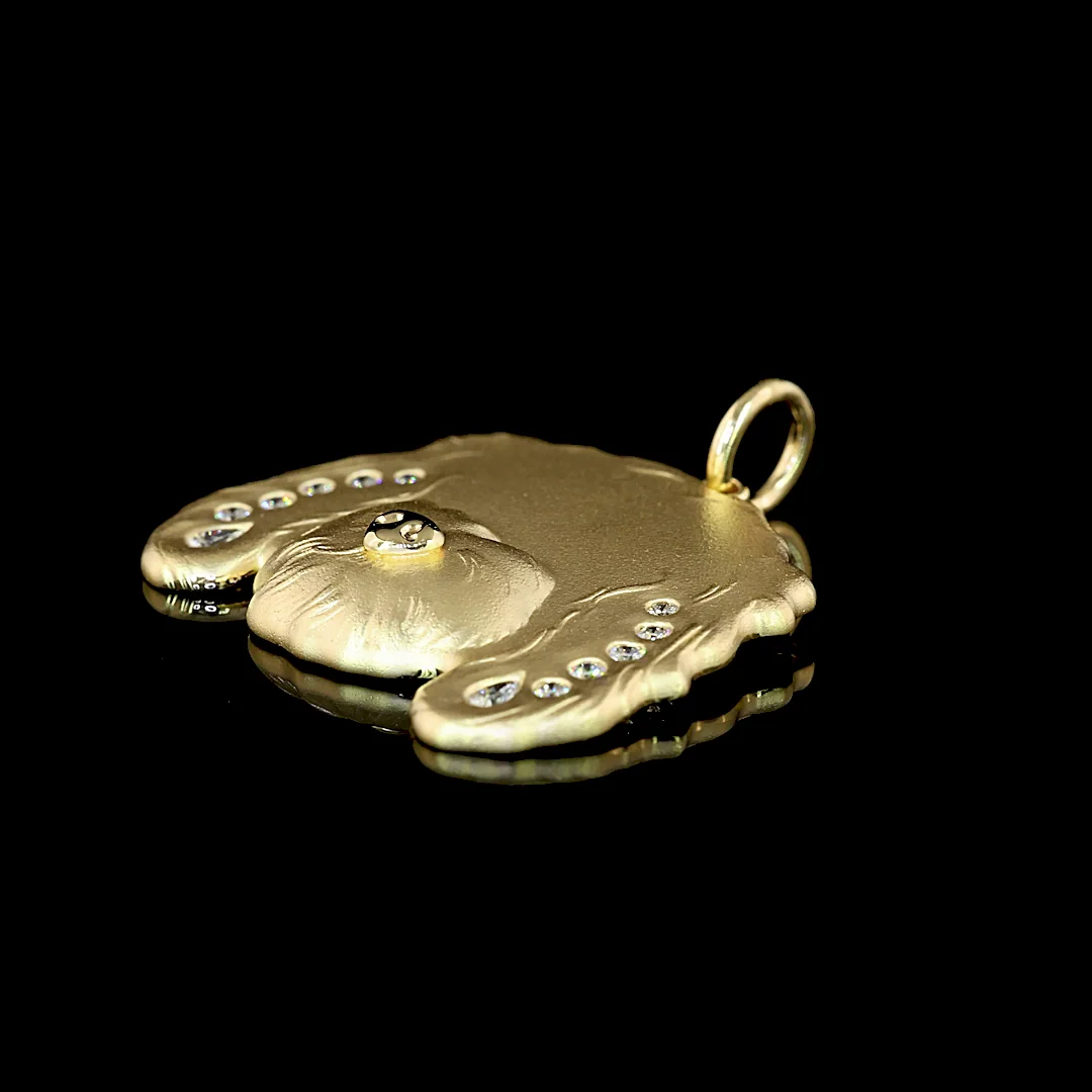 0.16 Cts 14k Yellow Gold Pear Shape Symbol Pendant - Video