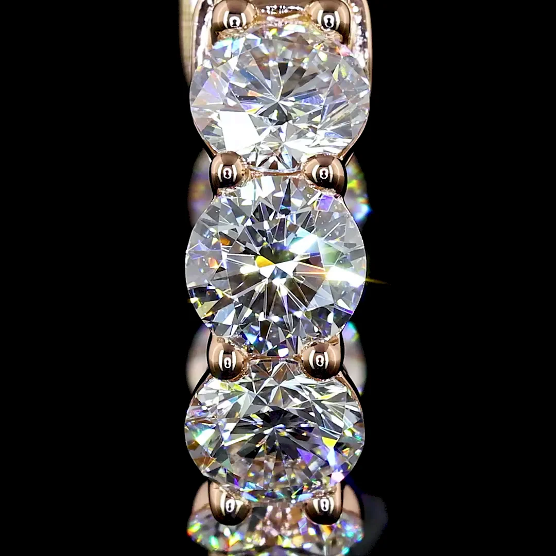 1.93 Cts 14k Rose Gold Round Shape Huggies Earring - Image 2