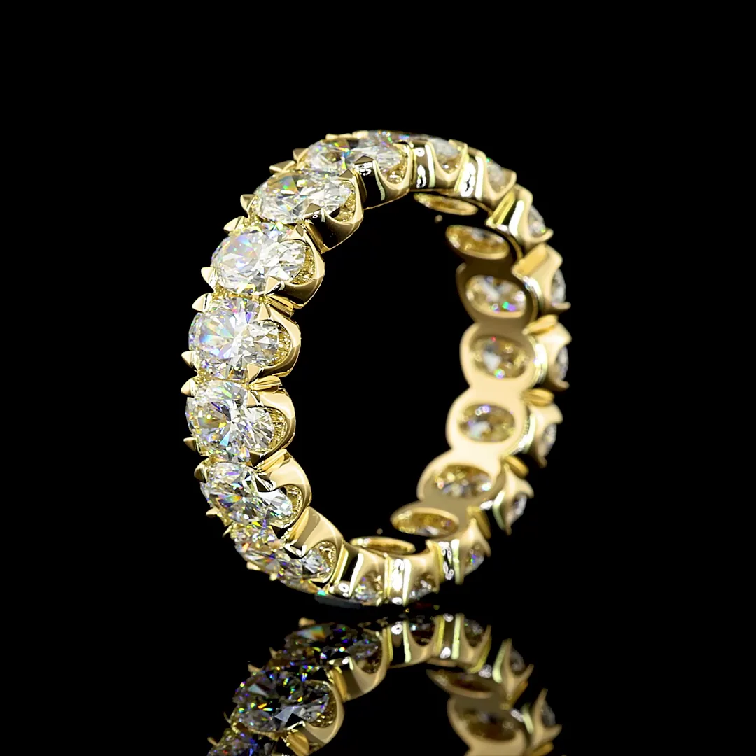 5.35 Cts 14k Yellow Gold Oval Shape Eternity Band Eternity Band - Image 4