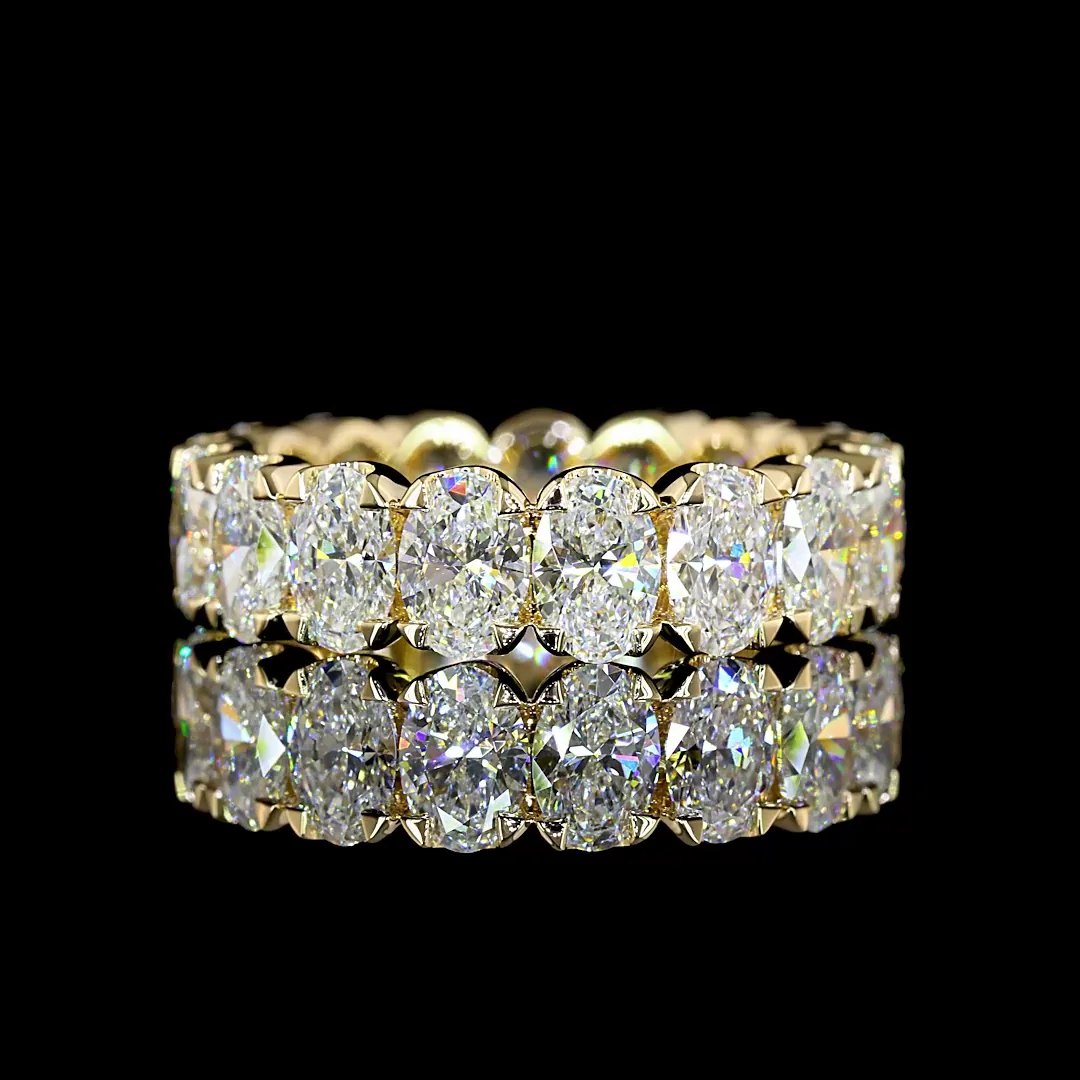 5.35 Cts 14k Yellow Gold Oval Shape Eternity Band Eternity Band - Video