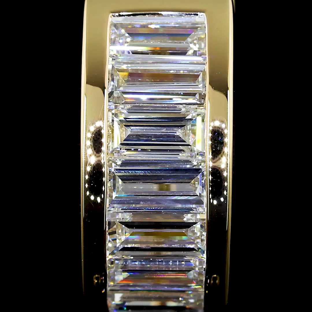 1.82 Cts 14k Yellow Gold Baguette Shape Huggies Earring - Image 2