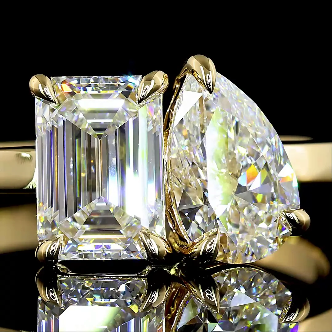 1.77 Cts 14k Yellow Gold Mix Shape Special Ring - Image 3