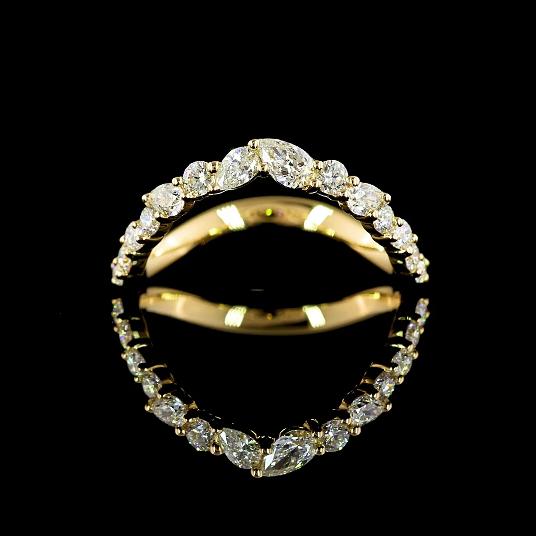 0.4 Cts 18k Yellow Gold Pear Shape Special Eternity Band - Video