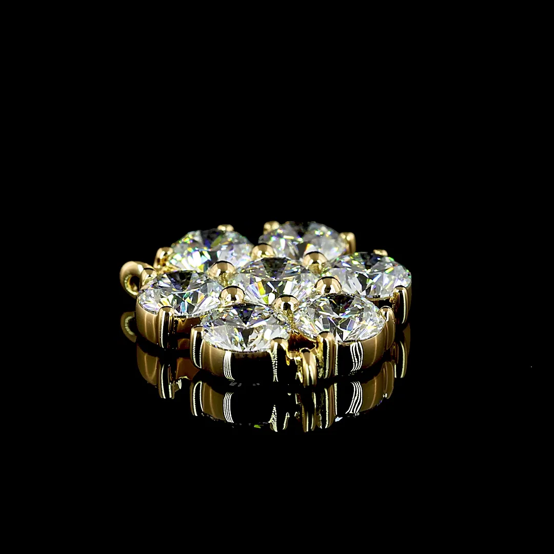 0.96 Cts 18k Yellow Gold Round Shape Station Necklace - Image 3