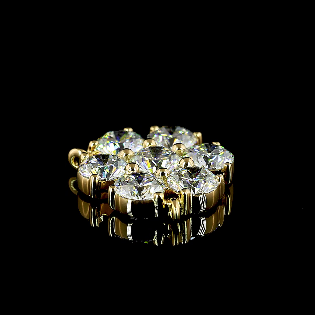 0.96 Cts 18k Yellow Gold Round Shape Station Necklace - Image 3