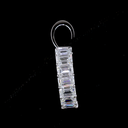 4.62 Cts 14k White Gold Emerald Shape C Hoops Earring - Image 4