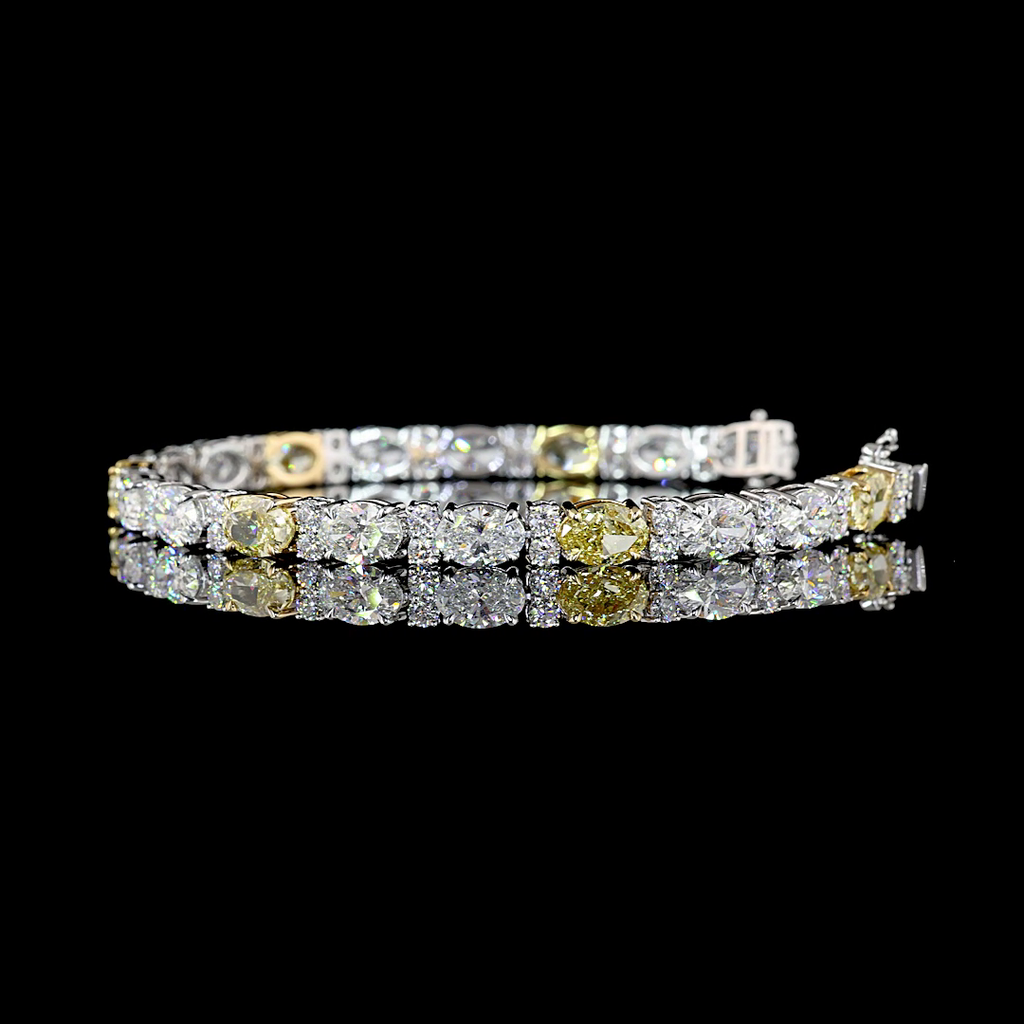 23.17 Cts 14k White Gold Oval Shape Special Bracelet - Image 2