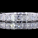 1.45 Cts 14k White Gold Asscher Shape 3/4 Band Eternity Band - Image 3